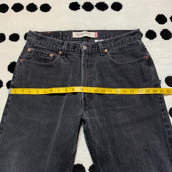 Vintage Y2K Levi's 505 Regular Fit Faded Washed Black Denim Straight Leg Jeans - Picture 7 of 13